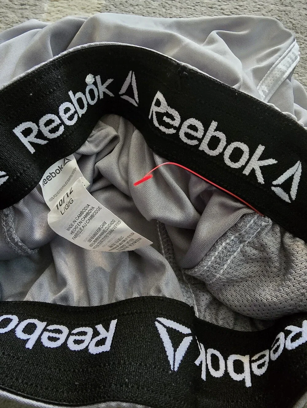 Reebok Boy's Light Gray Athletic Shorts with White Trim